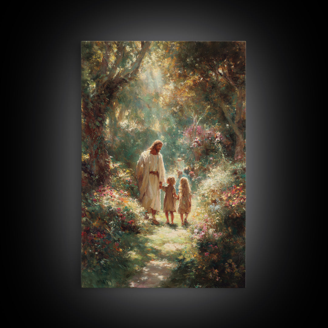 Eden Morning Peace – Framed Canvas Print – Christian Art Canvas – Jesus Painting – Christian Wall Art – Christian Gift – Christmas Art