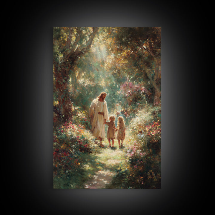 Eden Morning Peace – Framed Canvas Print – Christian Art Canvas – Jesus Painting – Christian Wall Art – Christian Gift – Christmas Art