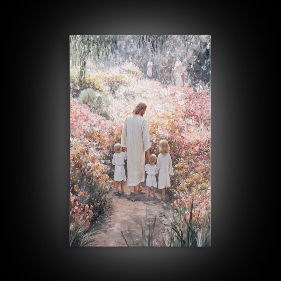 Garden of Stillness | Framed Canvas Print | Christian Art Canvas | Christian Wall Art | Jesus Painting | Christian Decor | Christmas Art