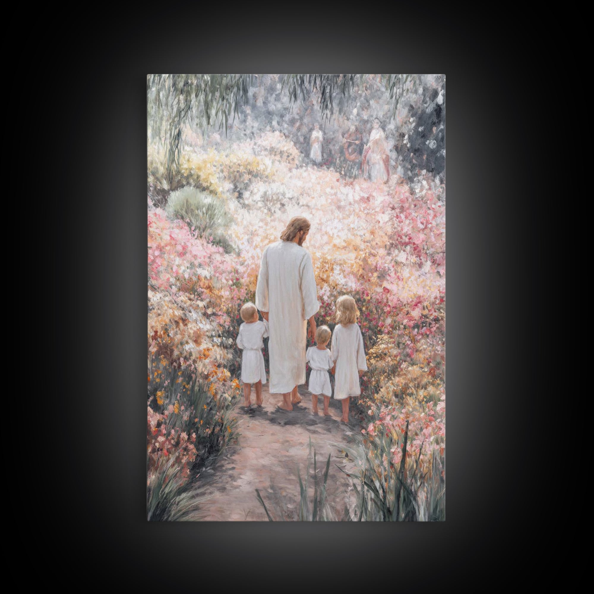 Garden of Stillness | Framed Canvas Print | Christian Art Canvas | Christian Wall Art | Jesus Painting | Christian Decor | Christmas Art