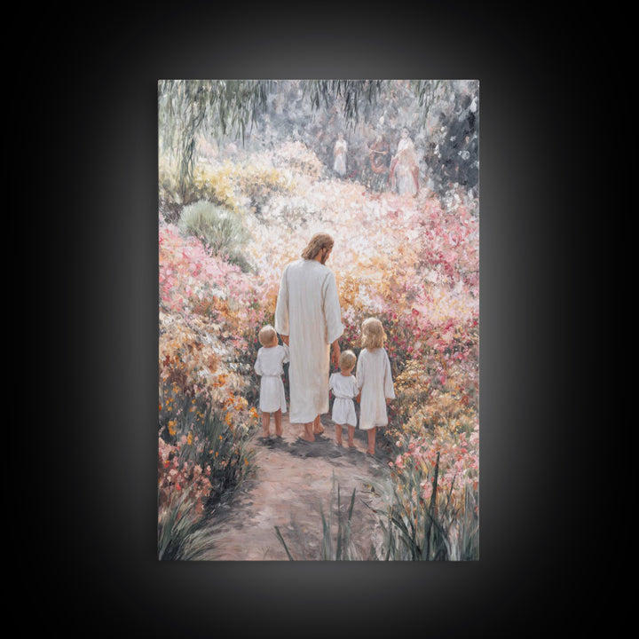 Garden of Stillness | Framed Canvas Print | Christian Art Canvas | Christian Wall Art | Jesus Painting | Christian Decor | Christmas Art
