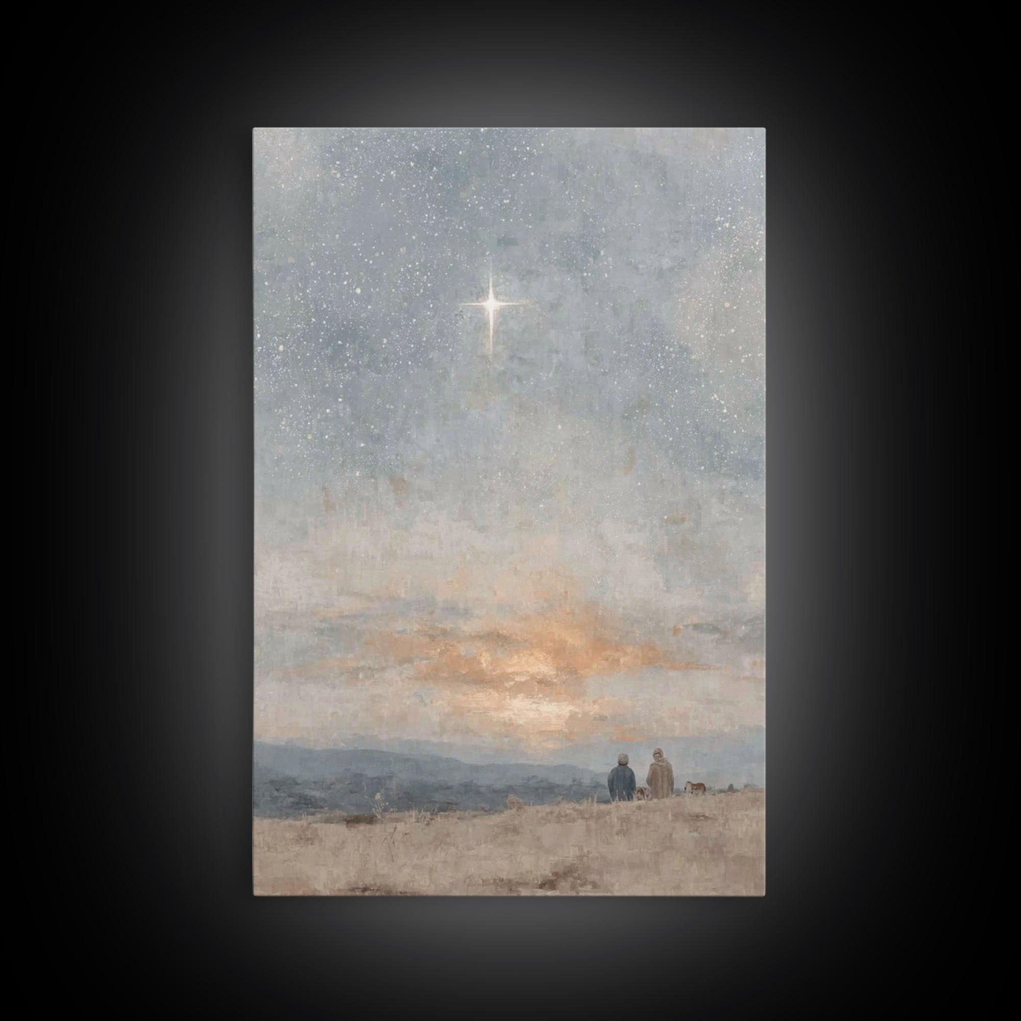 Dawn Star Promise – Framed Canvas Print – Christian Art Canvas – Christmas Art – Christian Wall Art – Christian Christmas Art – Jesus Paint