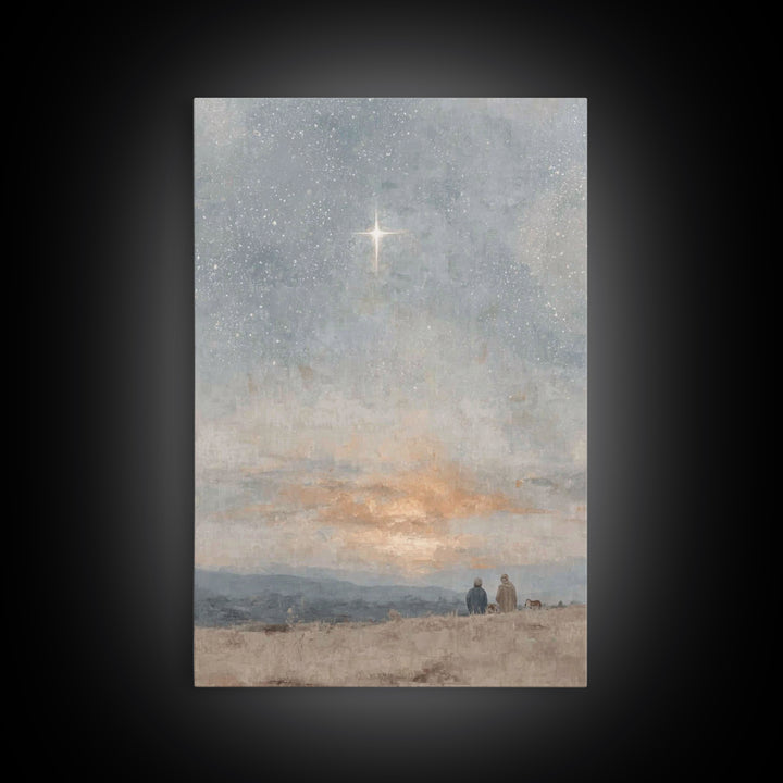 Dawn Star Promise – Framed Canvas Print – Christian Art Canvas – Christmas Art – Christian Wall Art – Christian Christmas Art – Jesus Paint