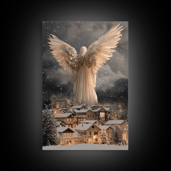 Winter Sentinel – Framed Canvas Print – Christian Wall Art – Modern Christian Art – Christian Christmas Art – Christian Art Canvas – Christ