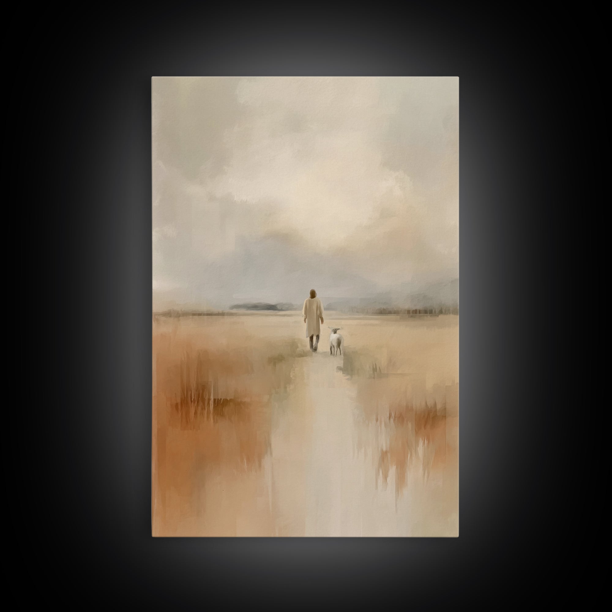 Shepherds Path Grace – Framed Canvas Print – Christian Wall Art – Jesus Painting – Christian Art Canvas – Christian Christmas Art – Christi