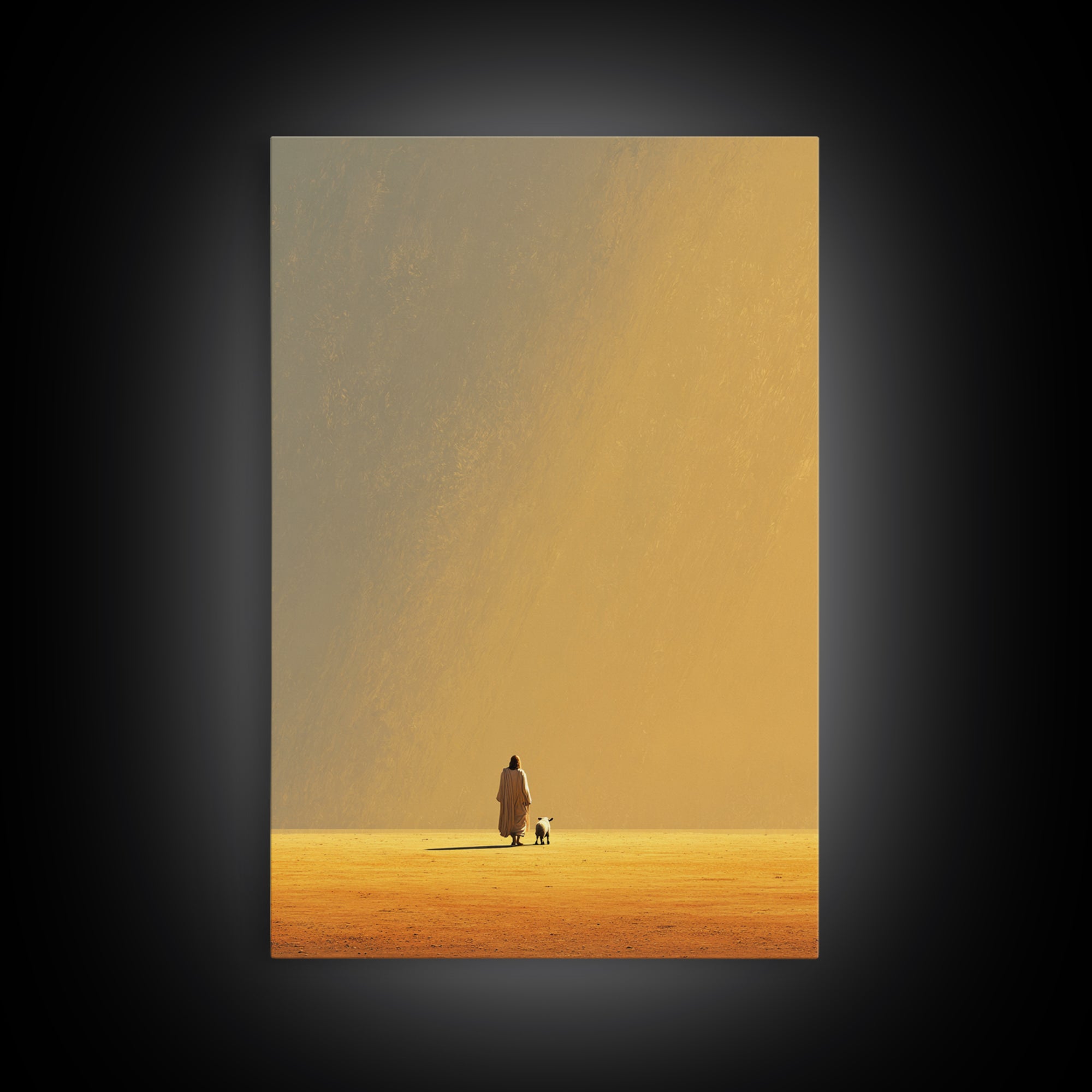 Guiding Dawn Steps | Framed Canvas Print | Christian Art Canvas | Christian Wall Art | Jesus Painting | Christian Christmas Art | Christian