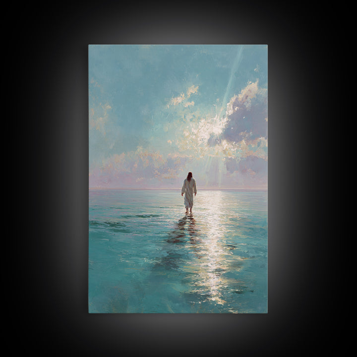 Fisherman’s Calm Grace – Framed Canvas Print – Christian Art Canvas – Christian Wall Art – Christian Christmas Art – Jesus Painting – Vinta
