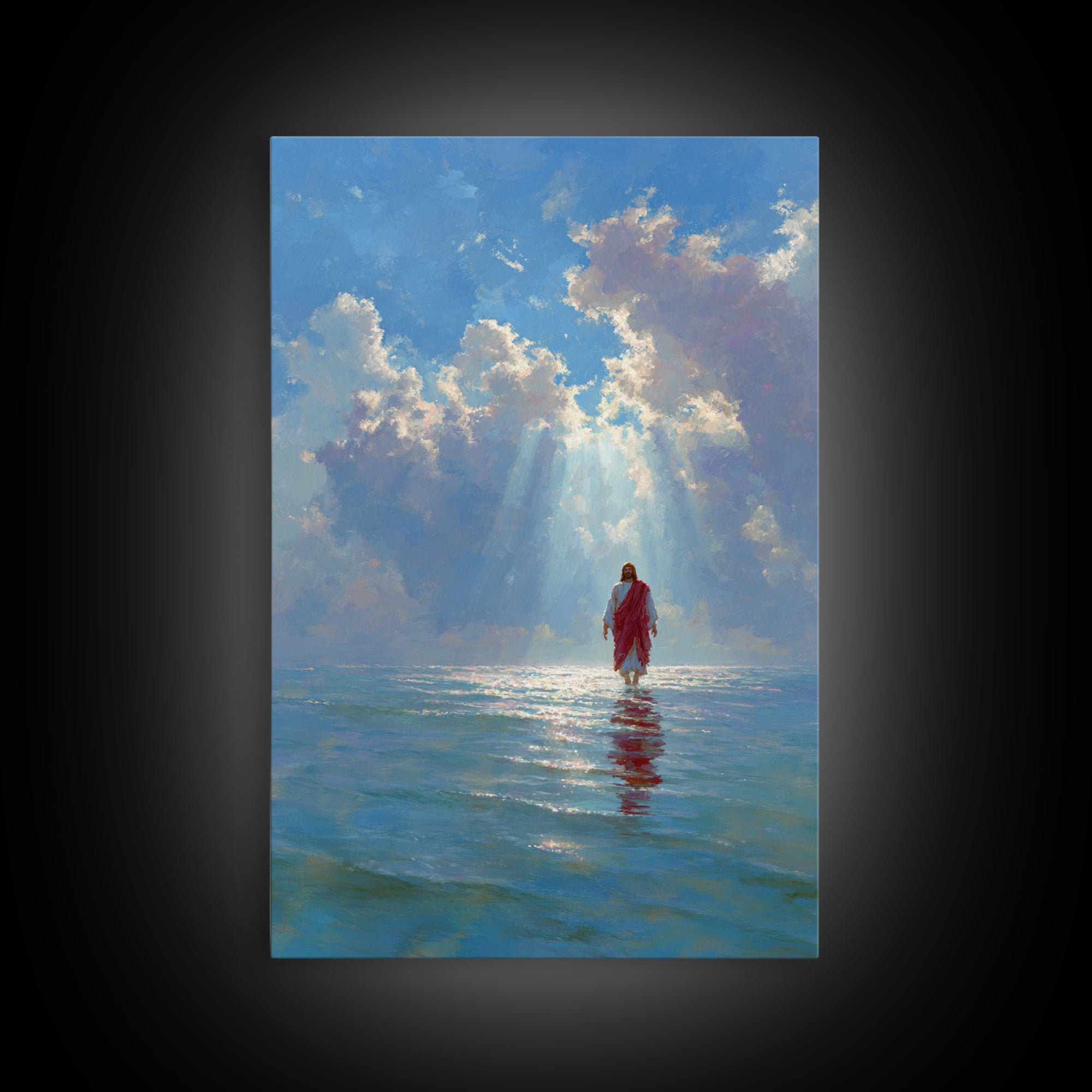 Heaven’s Open Light – Framed Canvas Print – Christian Wall Art – Jesus Painting – Christian Art Canvas – Modern Christian Art – Christian G