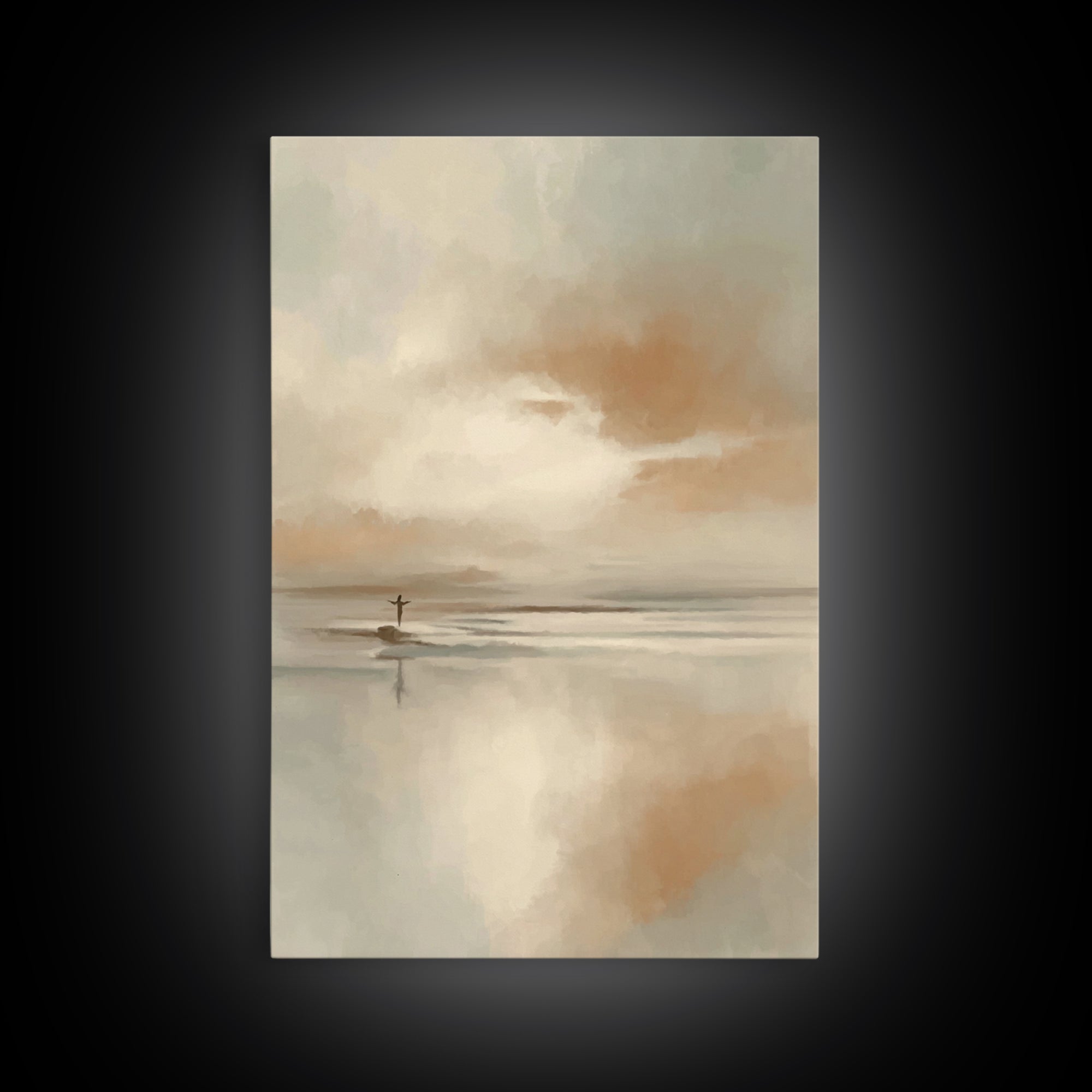 Arms Of Stillness | Framed Canvas Print | Christian Art Canvas | Christian Wall Art | Jesus Painting | Subtle Christian Art | Christian Gif