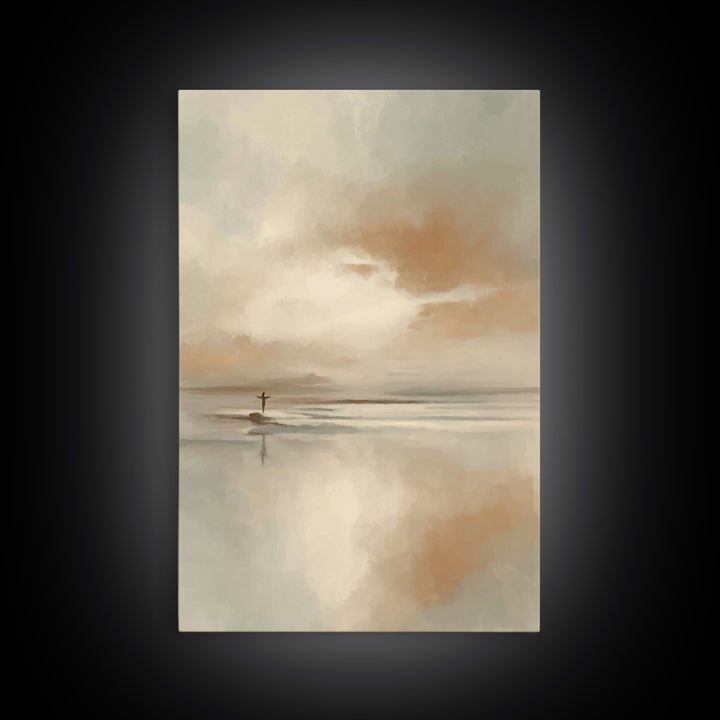 Arms Of Stillness | Framed Canvas Print | Christian Art Canvas | Christian Wall Art | Jesus Painting | Subtle Christian Art | Christian Gif