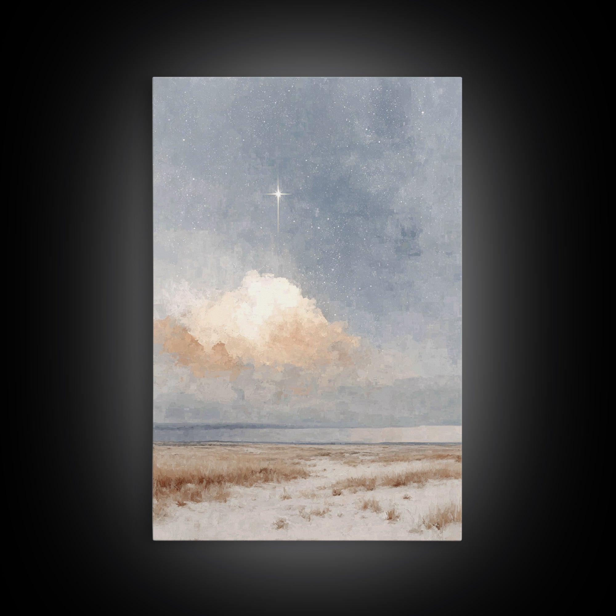 Guiding Star Fields – Framed Canvas Print – Christian Wall Art – Christmas Art Prints – Christian Art Canvas – Christian Christmas Art – Ch