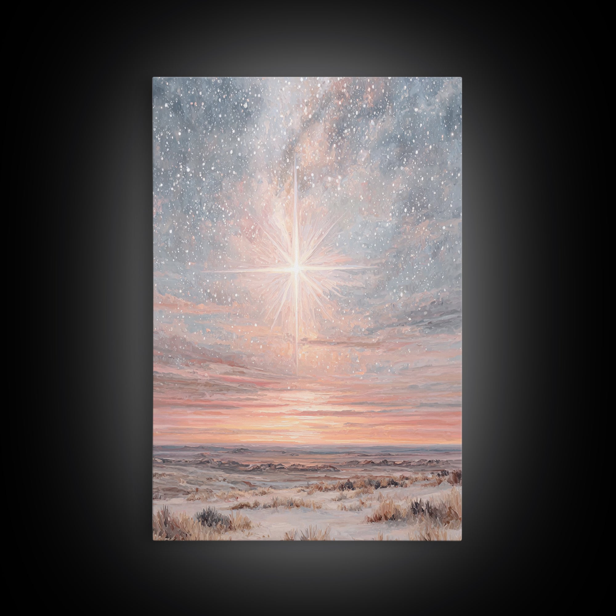 Dawn Star Promise – Framed Canvas Print – Christmas Art Prints – Christian Wall Art – Christian Christmas Art – Christian Art Canvas – Mode