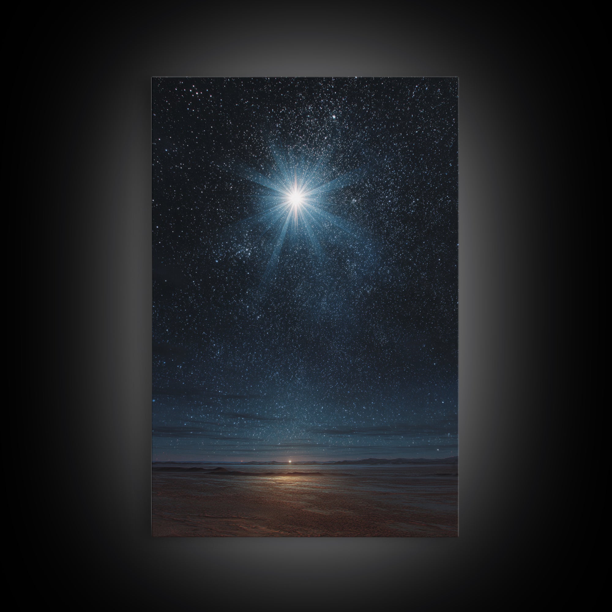 Holy Radiant Star – Framed Canvas Print – Christian Art Canvas – Christmas Wall Art – Christian Christmas Art – Modern Christian Art – Chri