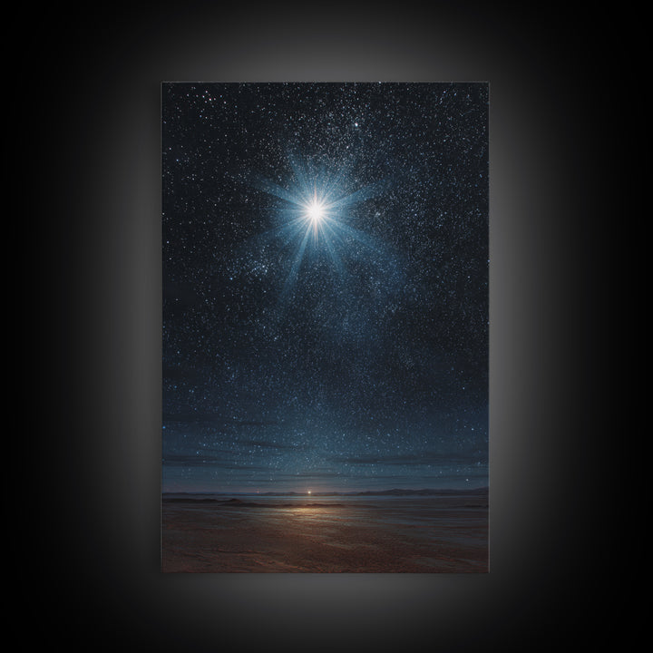 Holy Radiant Star – Framed Canvas Print – Christian Art Canvas – Christmas Wall Art – Christian Christmas Art – Modern Christian Art – Chri