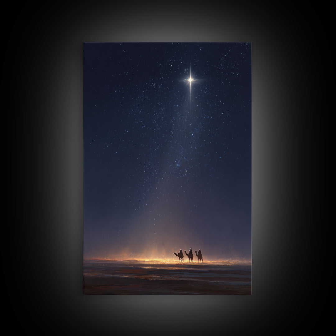Journey By The Star – Framed Canvas Print – Christmas Art Prints – Christian Christmas Art – Christian Wall Art – Christian Art Canvas – Ch