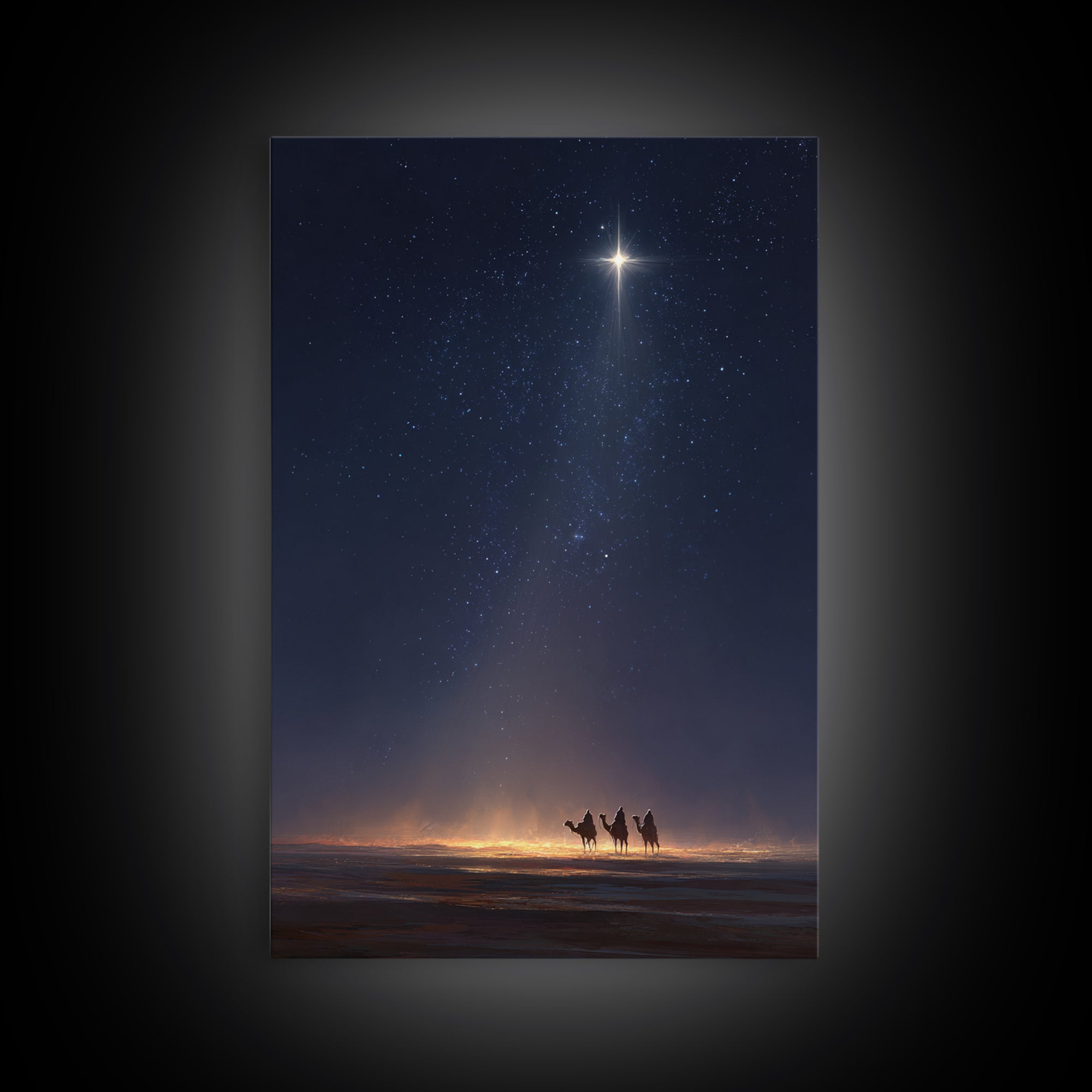 Journey By The Star – Framed Canvas Print – Christmas Art Prints – Christian Christmas Art – Christian Wall Art – Christian Art Canvas – Ch