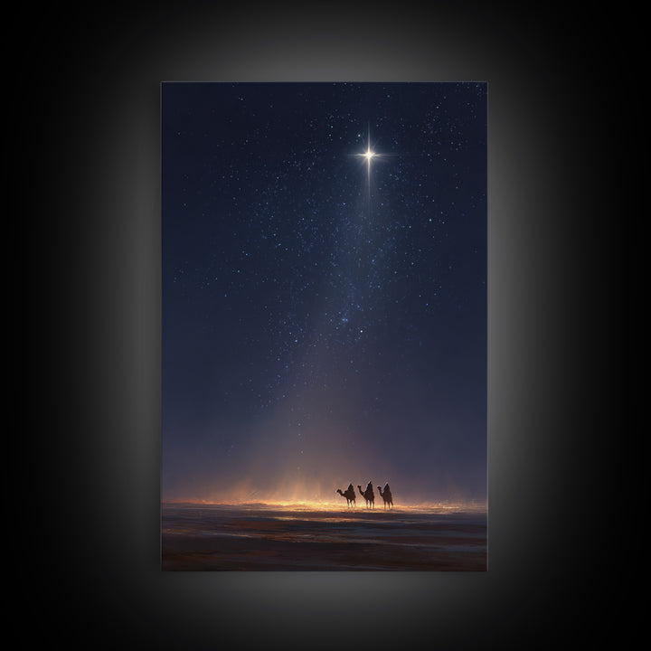 Journey By The Star – Framed Canvas Print – Christmas Art Prints – Christian Christmas Art – Christian Wall Art – Christian Art Canvas – Ch