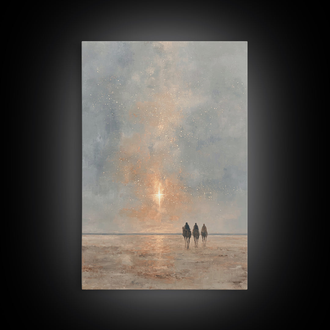The Guiding Star – Framed Canvas Print – Christian Wall Art – Christmas Art – Christian Christmas Art – Christian Art Canvas – Jesus Painti