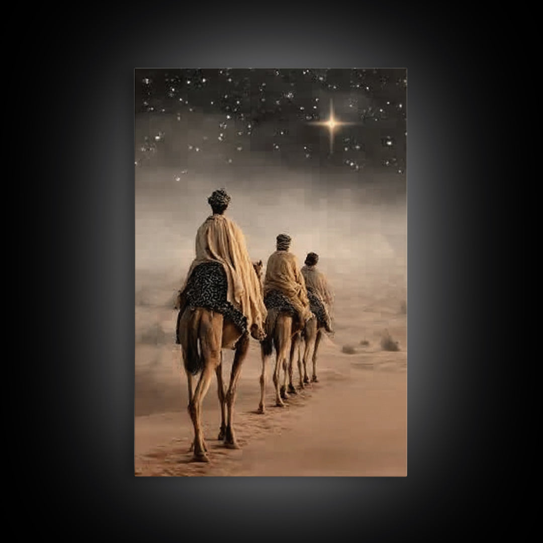 Holy City Glow, Framed Canvas Print, Christian Art, Christian Art Canvas, Christian Christmas Art, Christmas Art, Jesus Painting