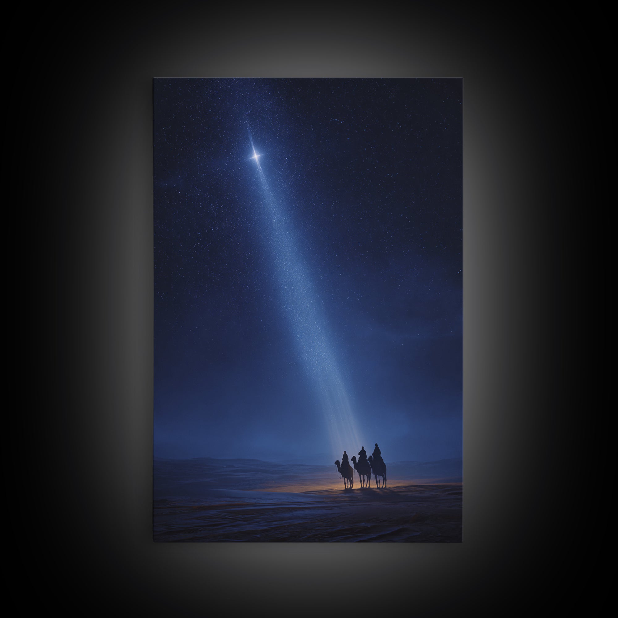 Sacred Caravan Path | Framed Canvas Print | Christian Christmas Art | Christian Wall Art | Jesus Painting | Christmas Art | Christian Art C