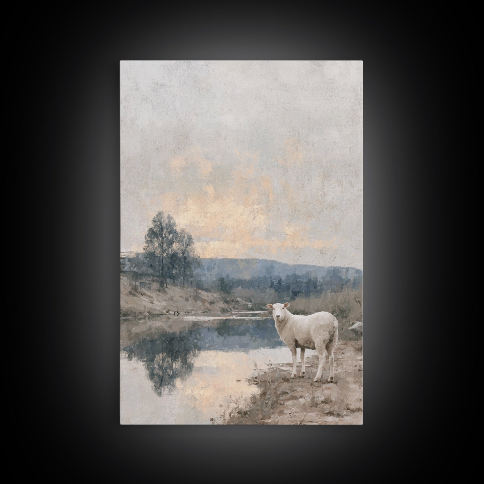 Shepherd’s Dawn – Framed Canvas Print – Christian Wall Art – Christian Art Canvas – Jesus Painting – Christian Christmas Art
