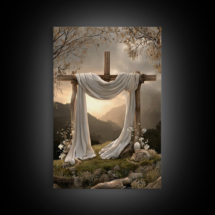Light of Salvation | Framed Canvas Print | Christian Art Canvas | Christian Wall Art | Christian Painting | Christian Christmas Art