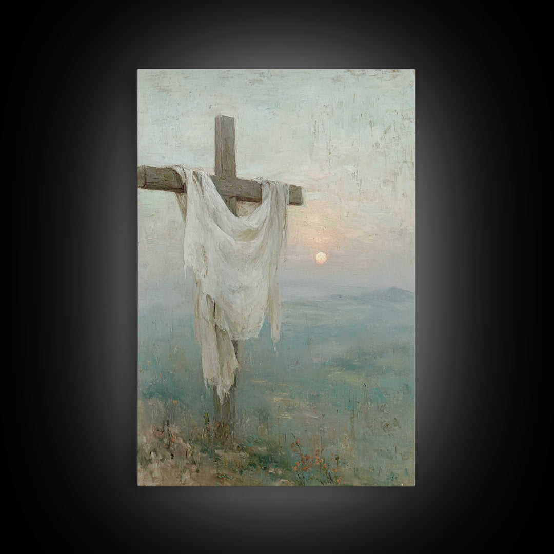 Hilltop Mercy – Framed Canvas Print – Christian Wall Art – Christian Art Canvas – Christian Painting – Christian Christmas Art