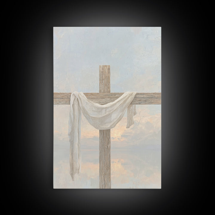 Cross of Renewal, Framed Canvas Print, Christian Wall Art, Christian Art Canvas, Christian Painting, Christian Christmas Art