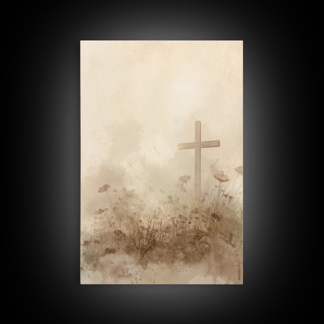 Soft Morning Hope | Framed Canvas Print | Christian Wall Art | Christian Art Canvas | Christian Art Work | Christian Painting