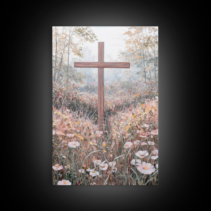 Blooming Redemption – Framed Canvas Print – Christian Art Canvas – Christian Wall Art – Christian Painting – Christian Christmas Art