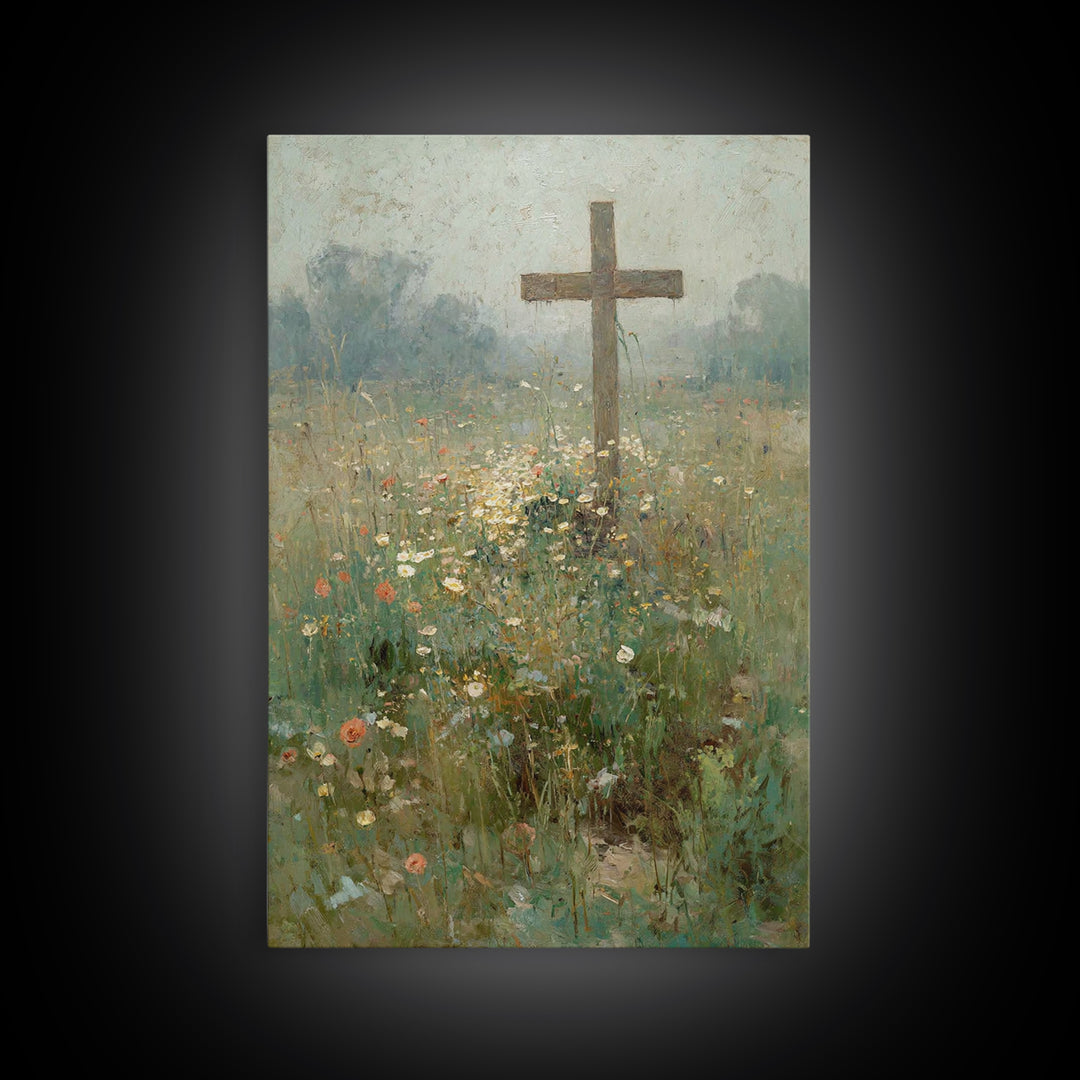 Garden Of Peace, Framed Canvas Print, Christian Wall Art, Christian Art Canvas, Christian Paintings, Christian Christmas Art