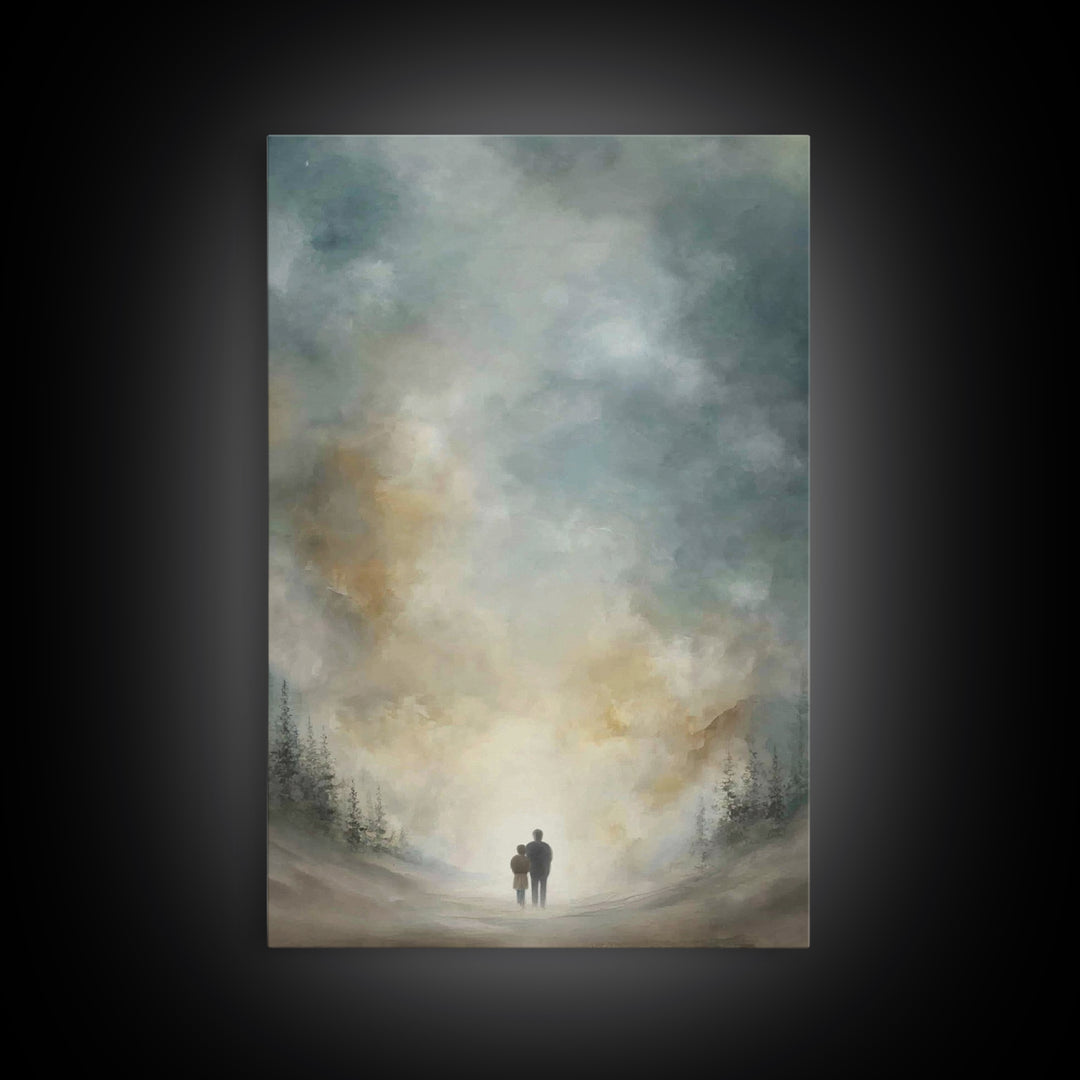Heavenly Ascent - Framed Canvas Print - Jesus Painting - Christian Wall Art - Christian Art Canvas - Christian Decor - Christmas Art
