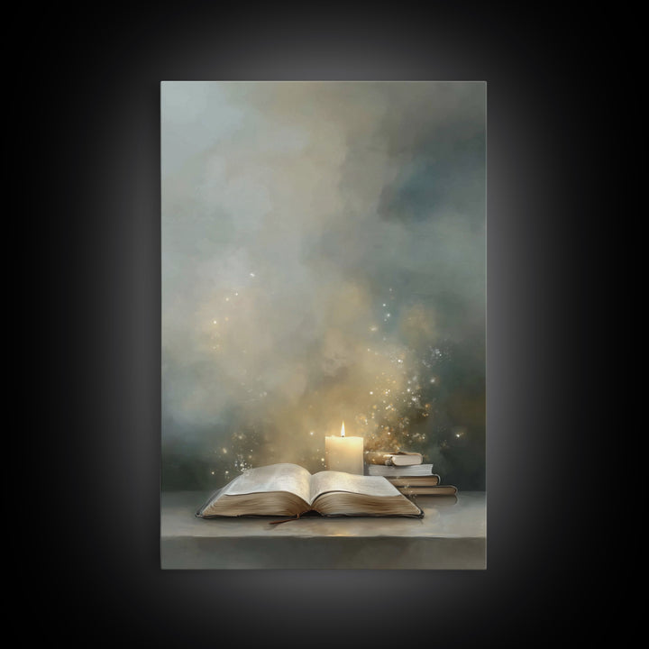 Living Word Light - Framed Canvas Print - Jesus Painting - Christian Decor - Christian Art Canvas - Christmas Art - Christian Wall Art
