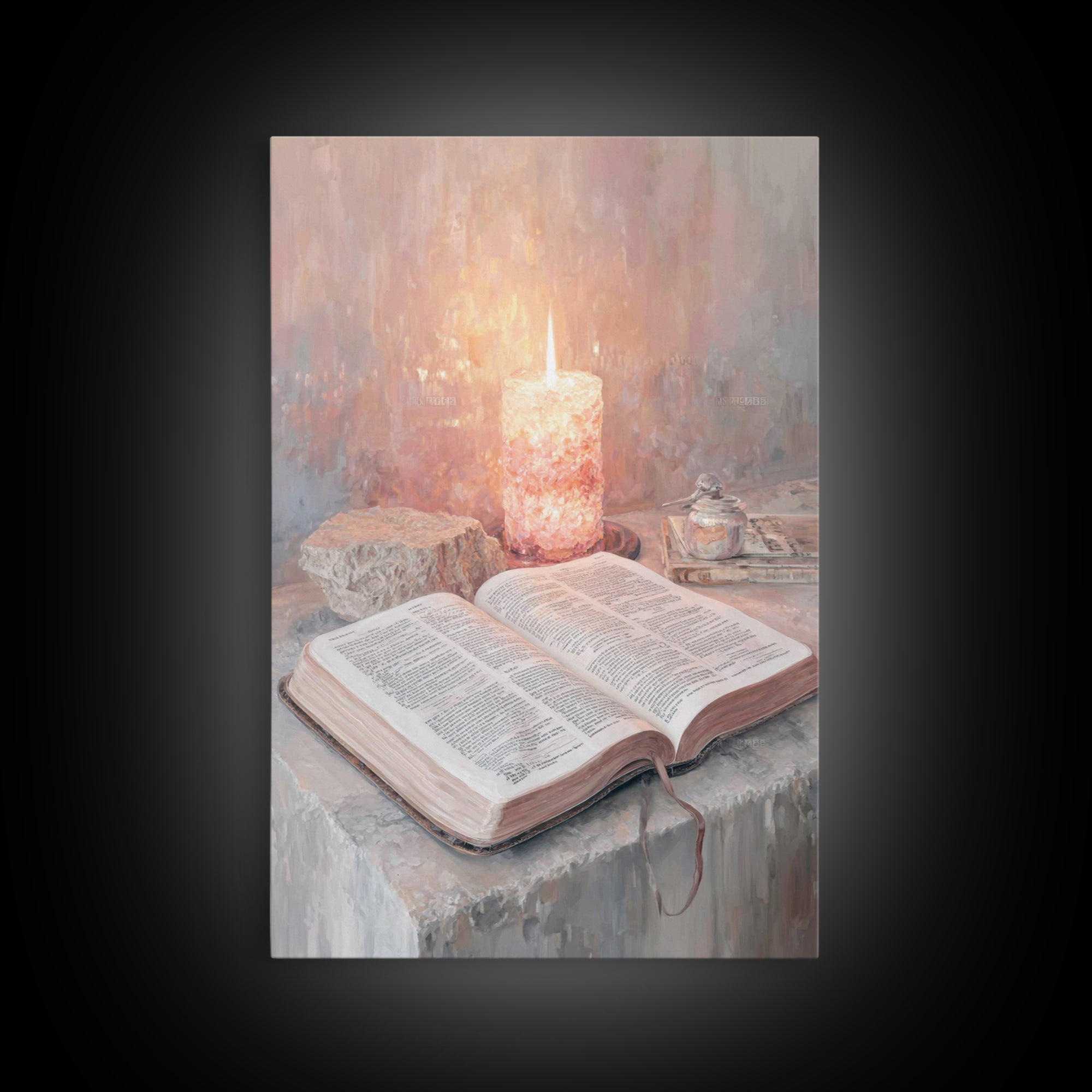 Candle Of Wisdom - Framed Canvas Print - Christian Decor - Christian Wall Art - Christmas Art - Christian Art Canvas - Jesus Painting