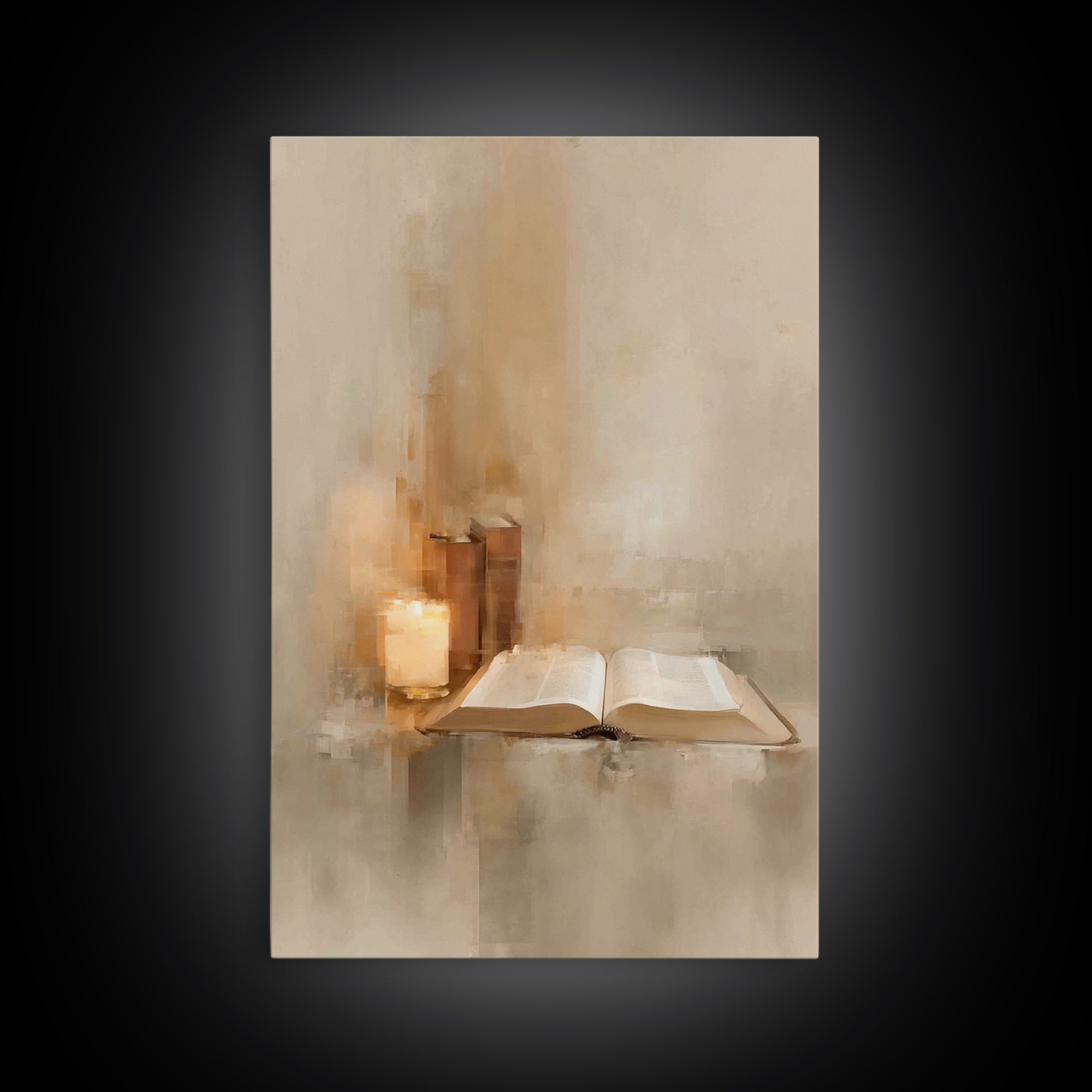 Sacred Reading Light – Framed Canvas Print – Christian Wall Art – Christian Art Canvas – Vintage Christian Art – Christian Painting – Chris