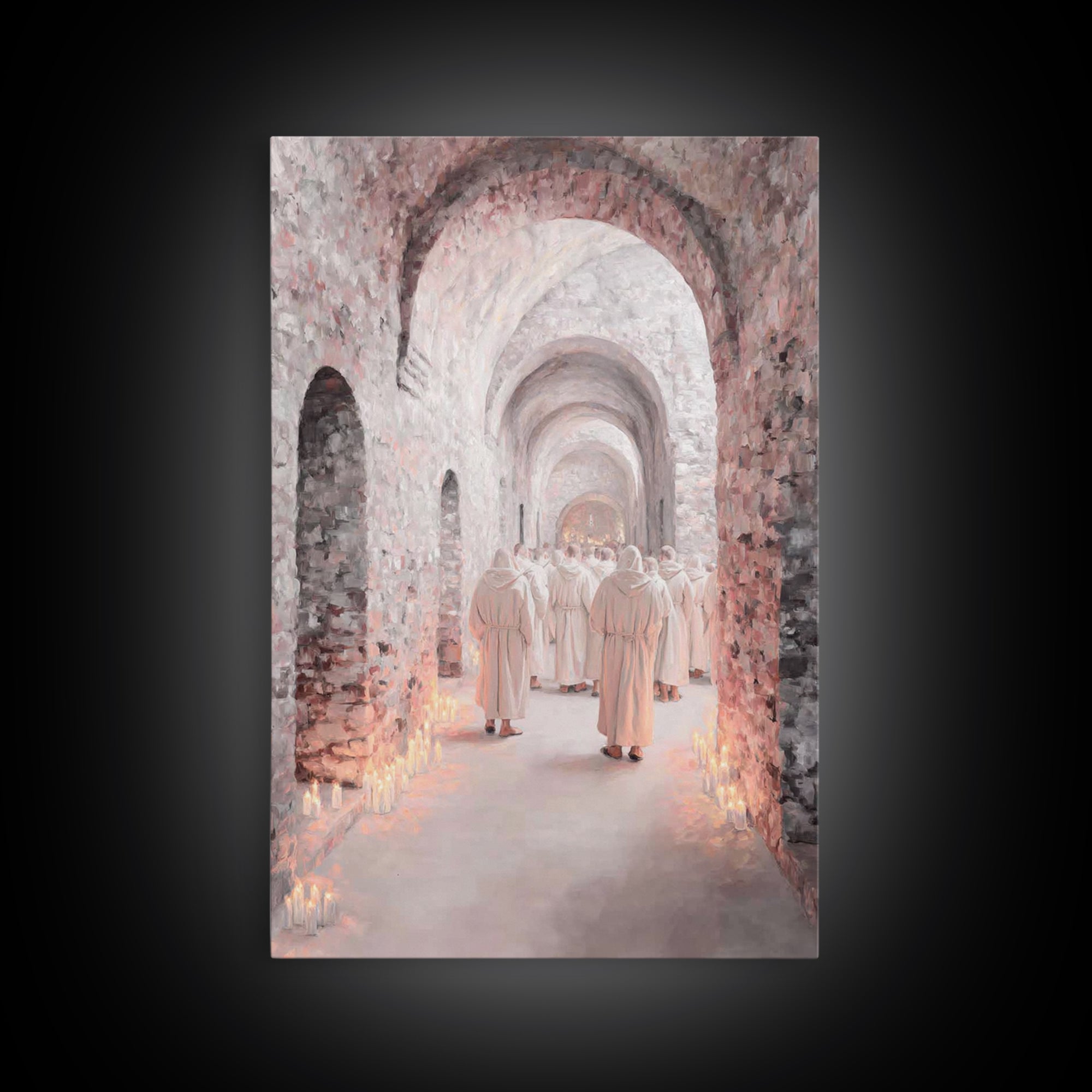 White-Robed Procession – Framed Canvas Print – Christian Art Canvas – Christian Wall Art – Christian Christmas Art – Christmas Art Prints –