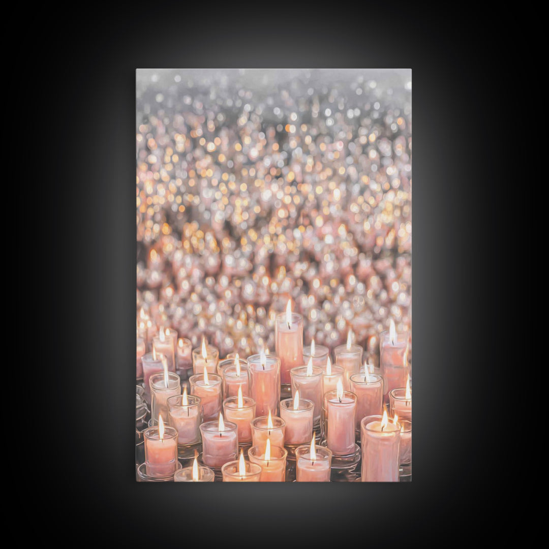 Candlelight Blessings – Framed Canvas Print – Christian Wall Art – Christmas Art Prints – Christian Art Canvas – Subtle Christian Art – Chr