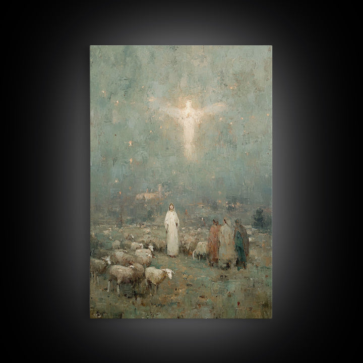 Heavenly Herald – Framed Canvas Print – Christian Wall Art – Christian Art Canvas – Christian Christmas Art – Jesus Painting – Christian De