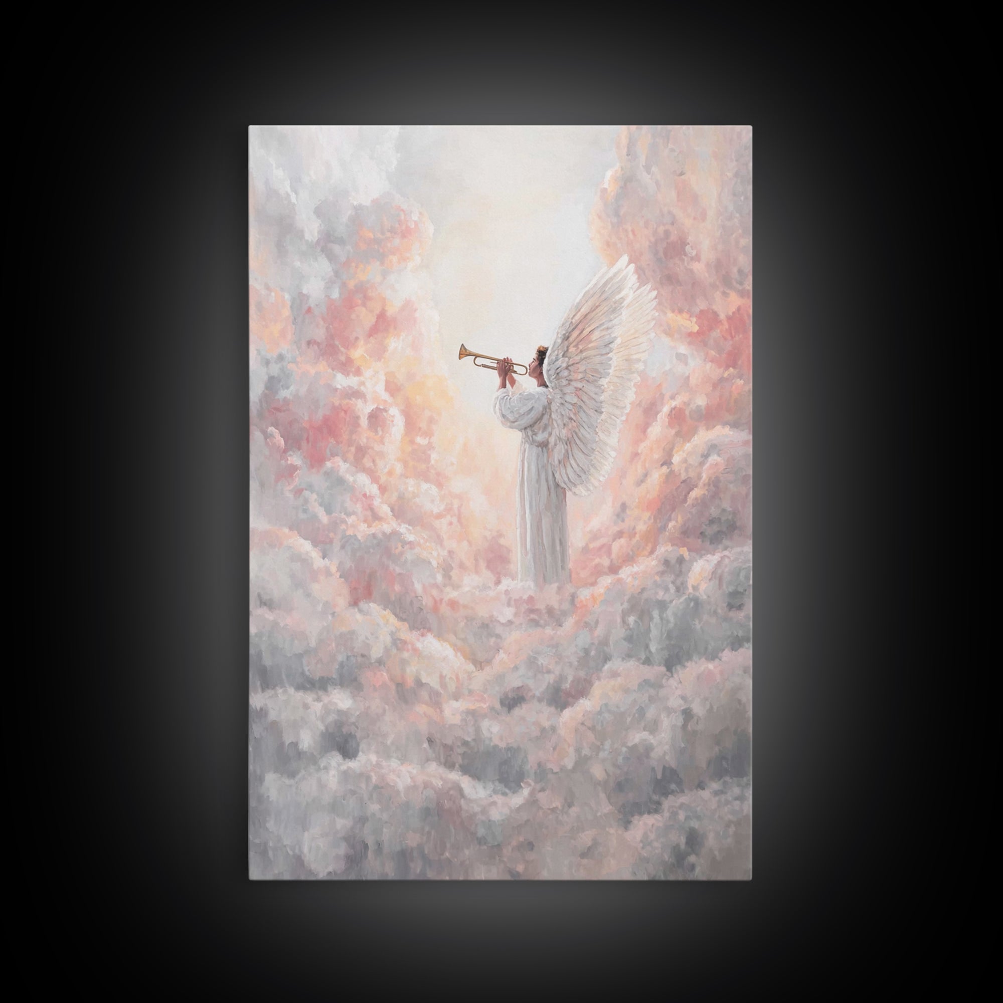 Celestial Trumpet Call – Framed Canvas Print – Christian Art Canvas – Christian Wall Art – Angel Art – Christian Paintings – Christian Chri