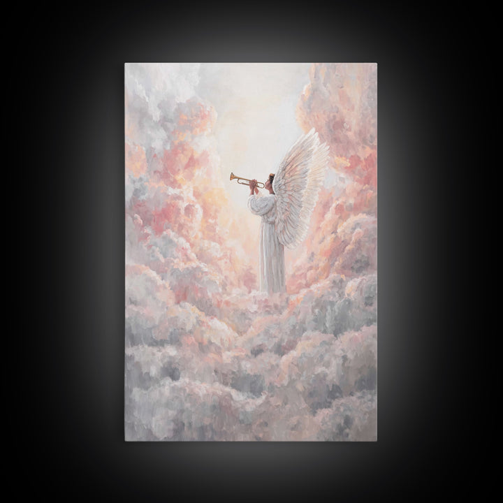 Celestial Trumpet Call – Framed Canvas Print – Christian Art Canvas – Christian Wall Art – Angel Art – Christian Paintings – Christian Chri