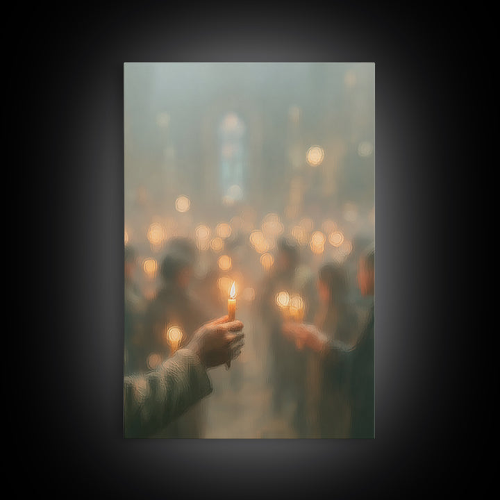 Soft Prayer Glow | Framed Canvas Print | Christian Wall Art | Christian Art Canvas | Minimalist Christian Art | Subtle Christian Art | Chri