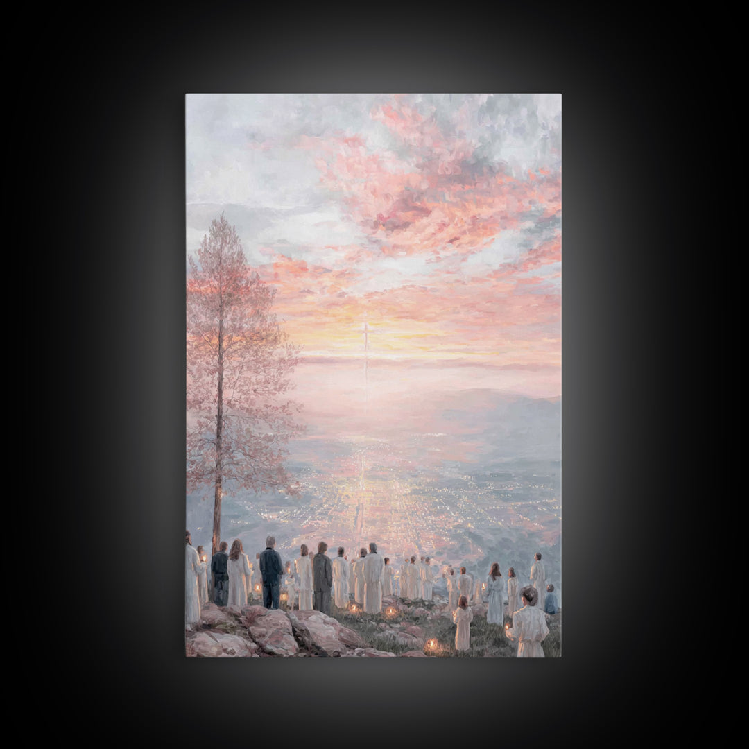 Radiant Horizon | Framed Canvas Print | Christian Christmas Art | Christian Wall Art | Large Christian Art | Modern Christian Painting | Ch