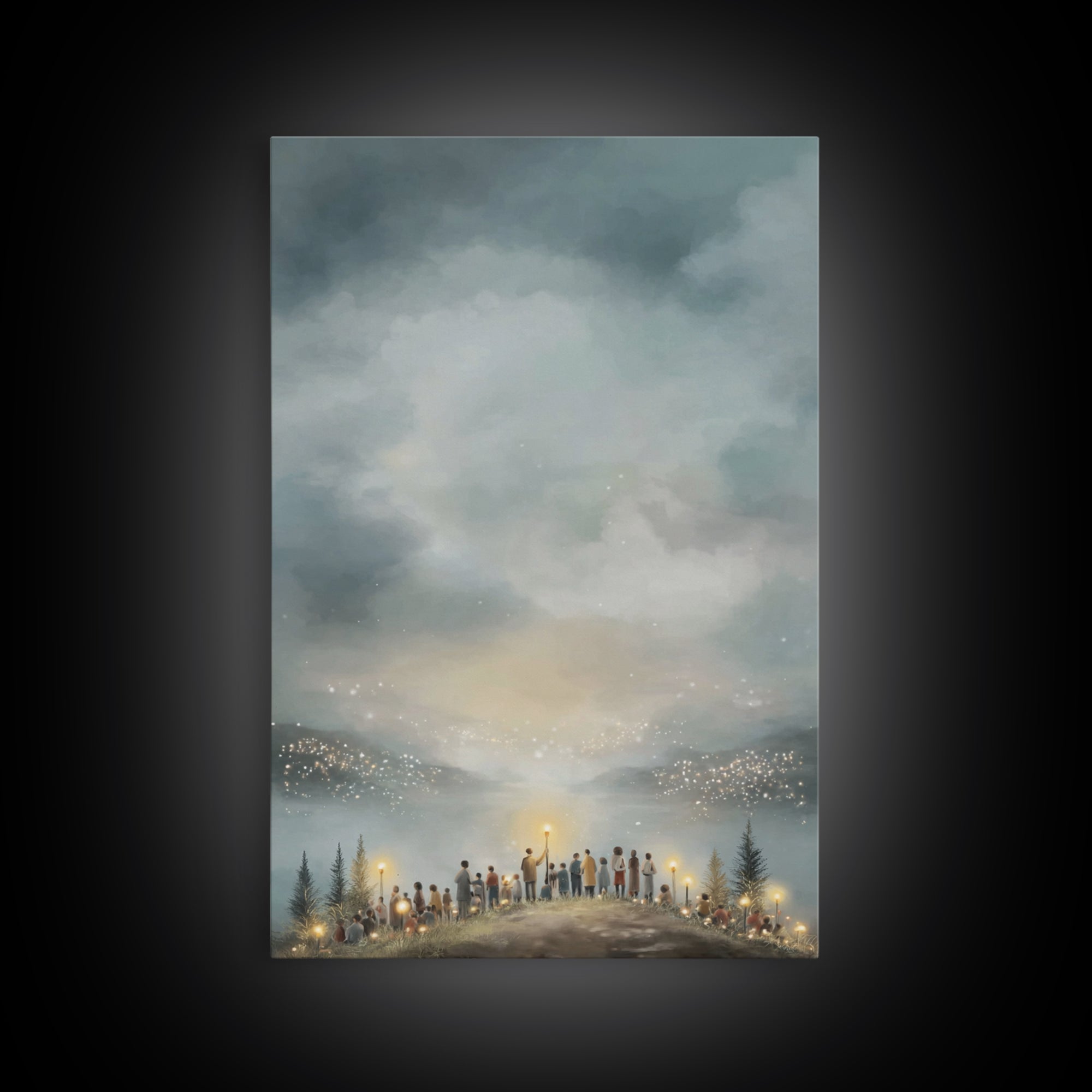 Celestial Watch | Framed Canvas Print | Christian Wall Art | Subtle Christian Paintings | Christmas Art Prints | Christian Art Canvas | Chr