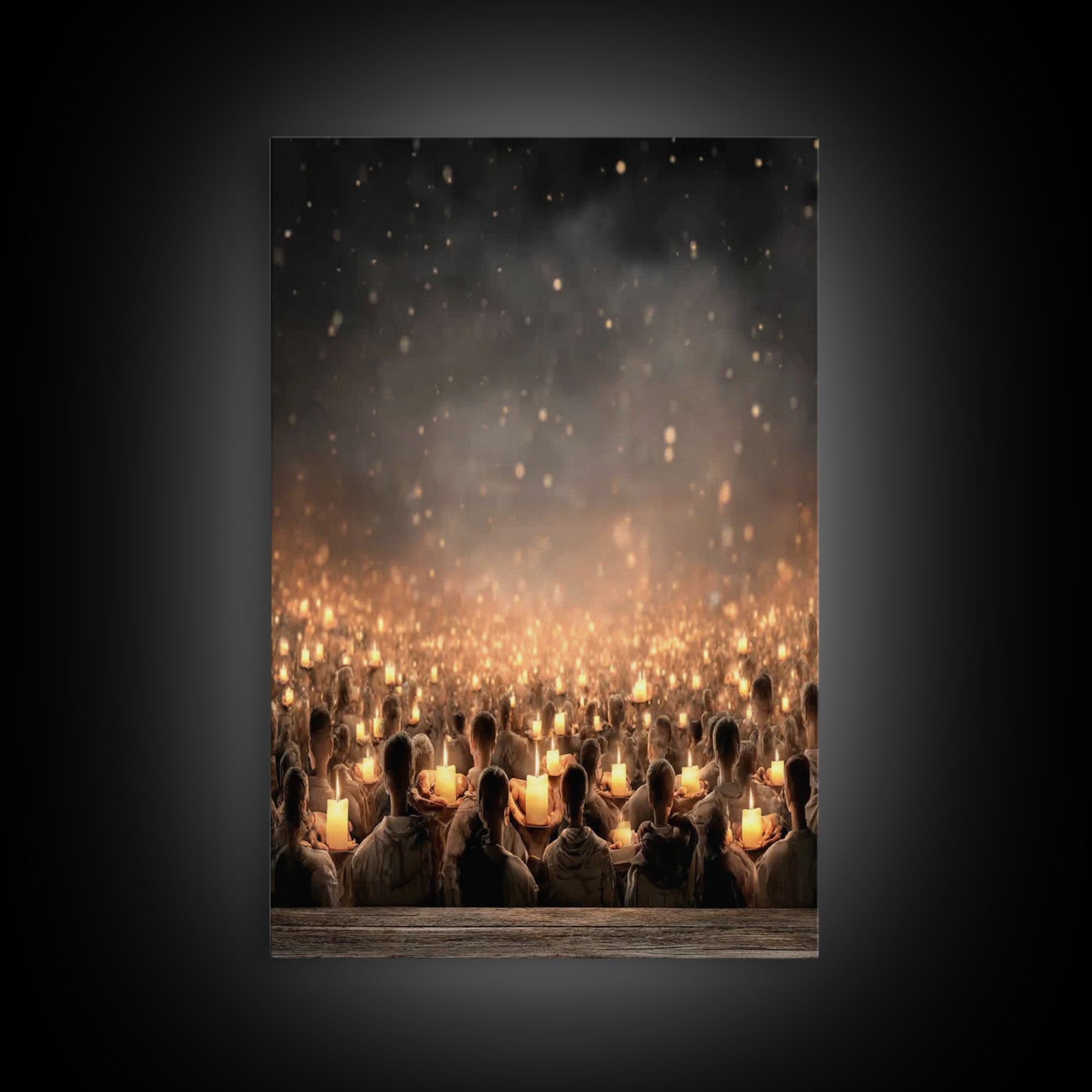 Shared Light Moment, Framed Canvas Print, Christian Art Canvas, Christian Wall Art, Moody Christian Art, Christian Christmas Art, Modern Ch