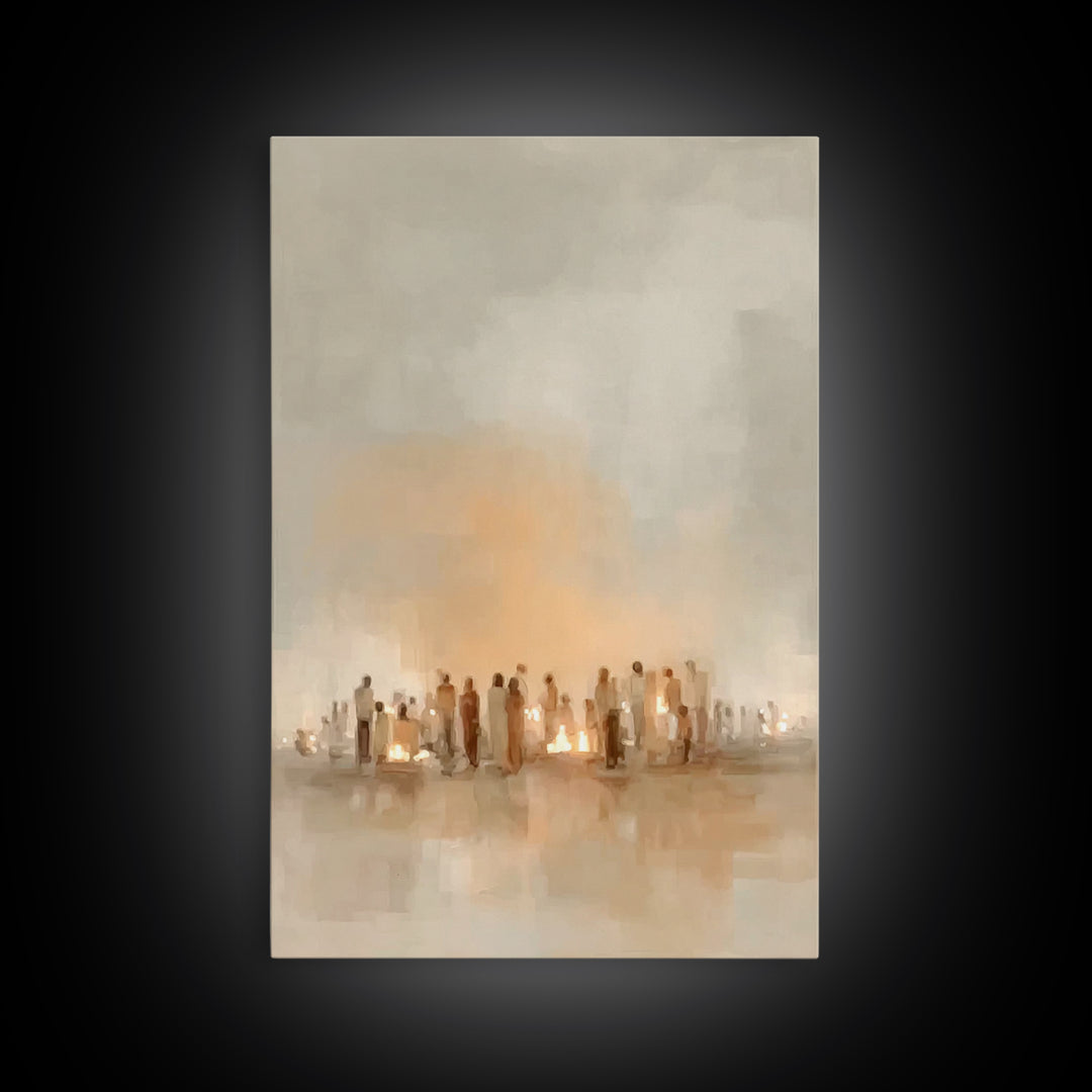 Sacred Ember Rise – Framed Canvas Print – Christian Art Canvas – Minimalist Christian Art – Christian Wall Art – Christmas Art Prints – Chr