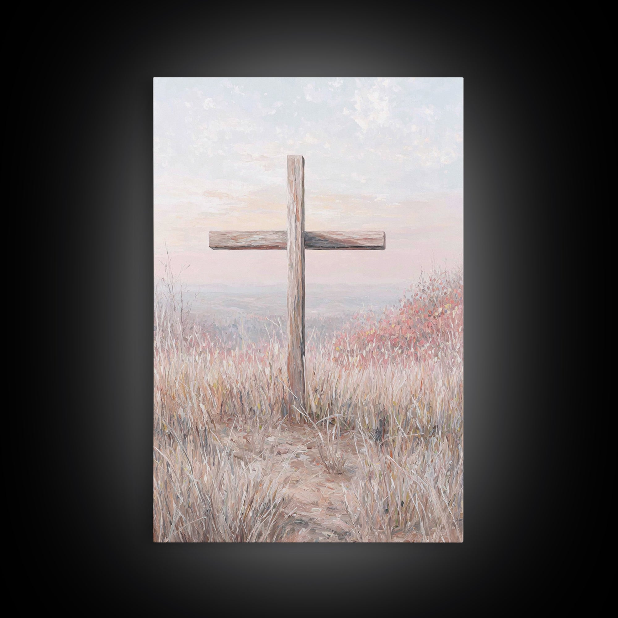 Morning Of Grace, Framed Canvas Print, Christian Wall Art, Christian Art Print, Subtle Christian Art, Modern Christian Painting, Christian