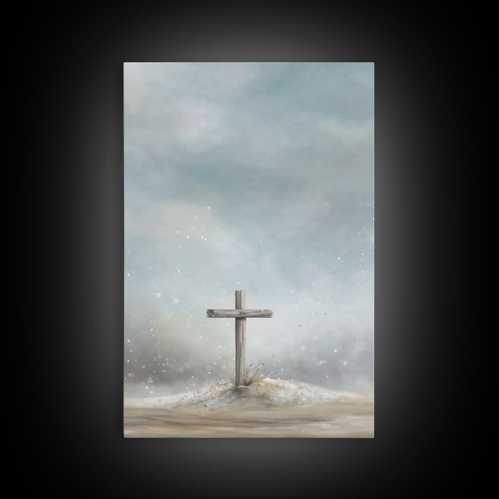 Silent Hill Prayer, Framed Canvas Print, Christian Art Prints, Christian Wall Art, Moody Christian Art, Christian Christmas Art, Christian