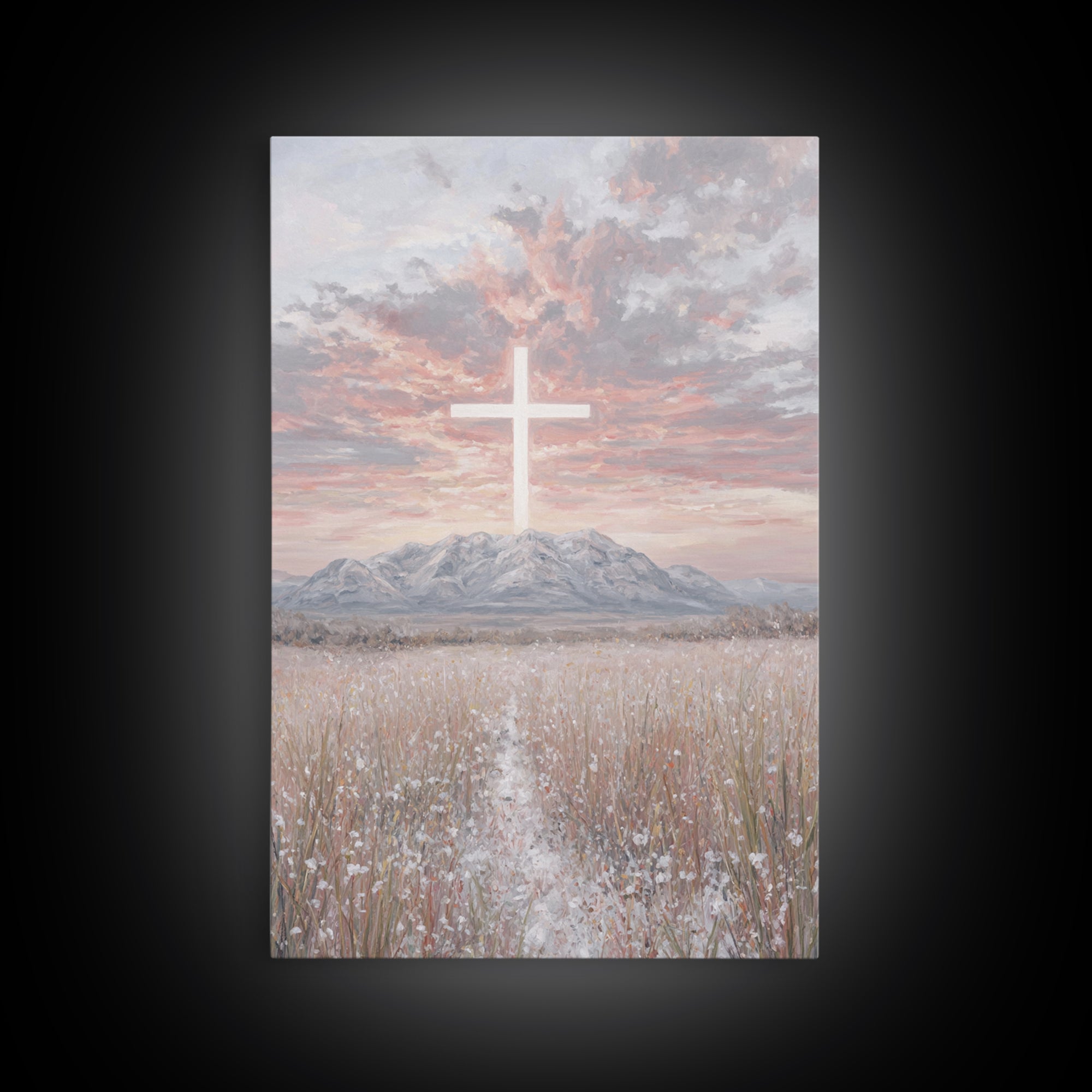 Field Of Mercy | Framed Canvas Print | Christian Wall Art | Christian Art Canvas | Minimalist Christian Art | Christian Paintings | Christi