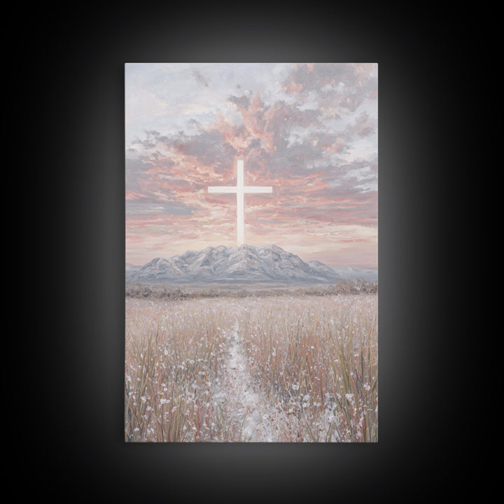 Field Of Mercy | Framed Canvas Print | Christian Wall Art | Christian Art Canvas | Minimalist Christian Art | Christian Paintings | Christi