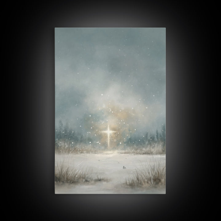 Radiant Summit Cross, Framed Canvas Print, Christian Art Canvas, Christian Wall Art, Modern Christian Art, Christian Art Work, Christian Ch